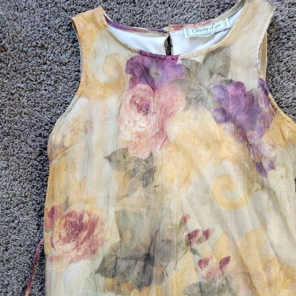 Christy LynnVintage Brown Textured Floral Romantic Maxi Dress Size 6 - Picture 4 of 16